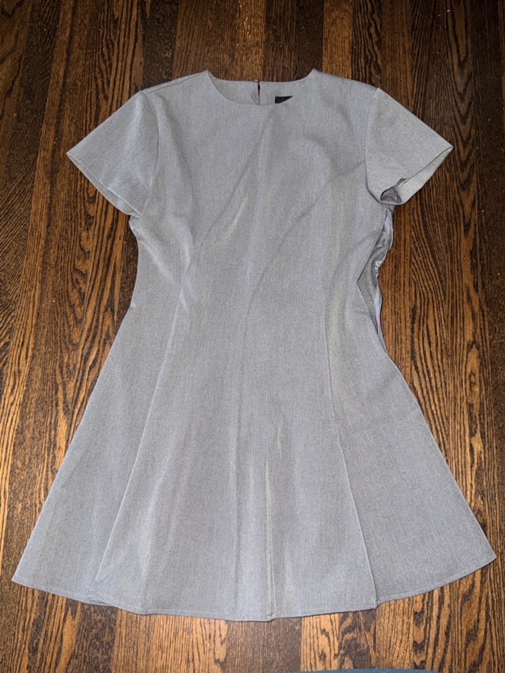 Zara Classic Short-Sleeve Gray Fit-and-Flare Dress xl